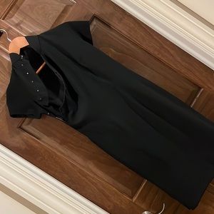 Black - Asian style - fully lined - worsted wool dress   Size 2